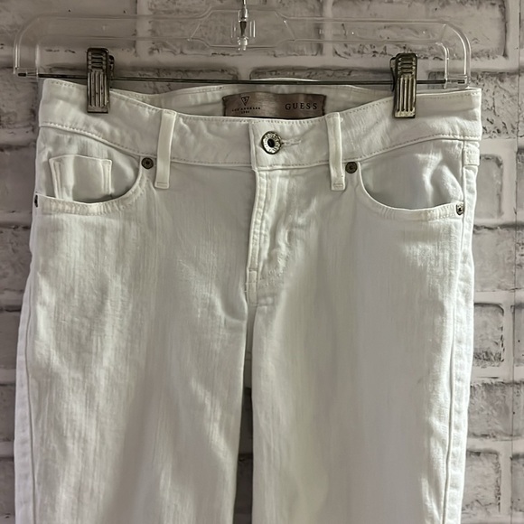 Guess white jeans mid crop size 25- women’s - Picture 5 of 9